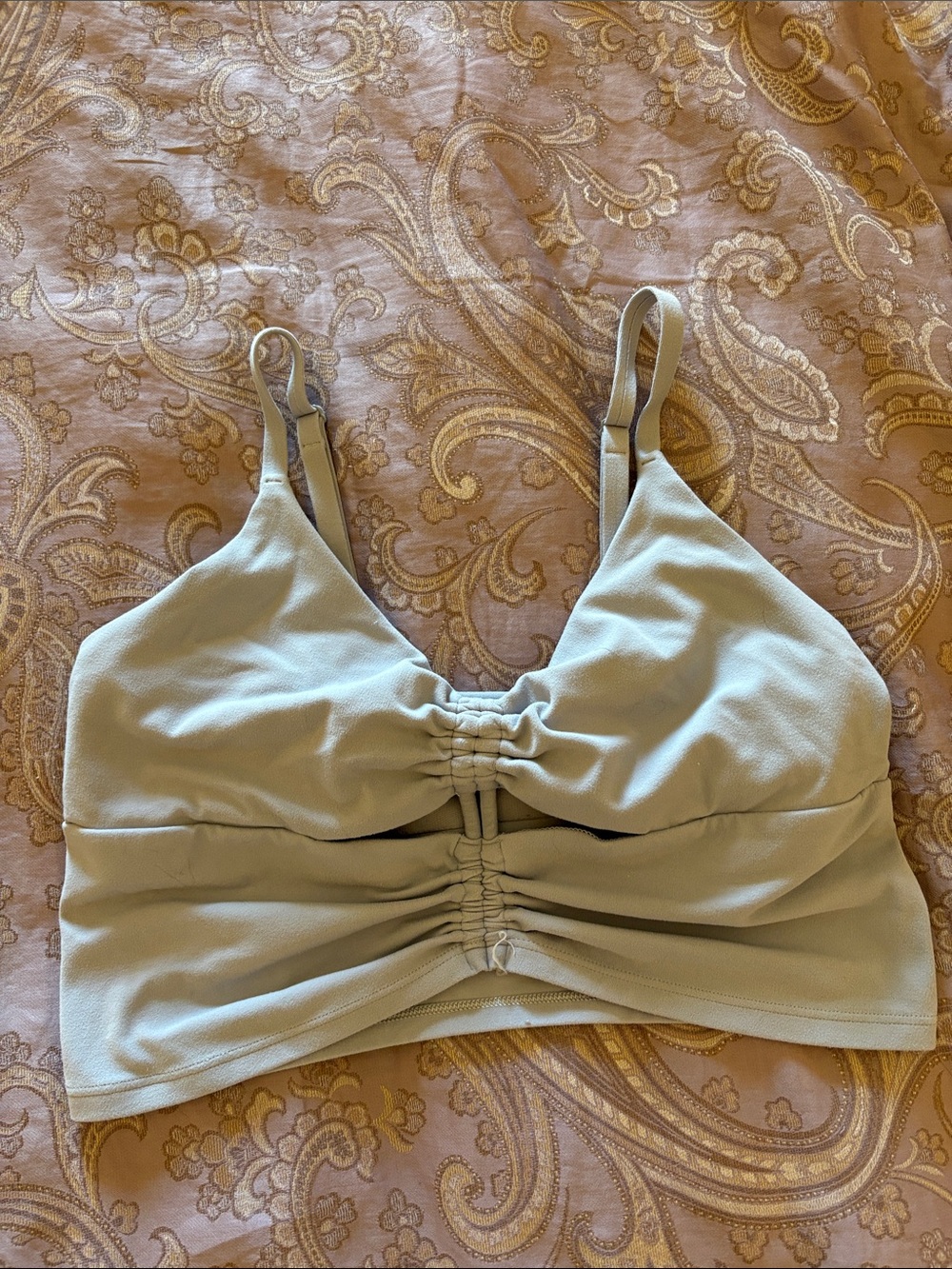 Athleta Light Blue-Green Ruched Bralette